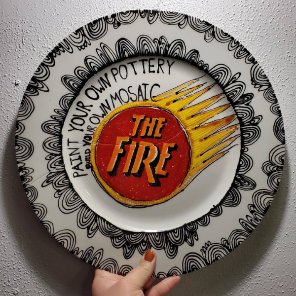 The Fire - Pottery, Mosaic & Glass Fusing Studio logo