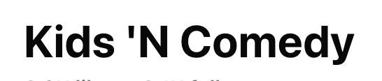 Kids 'N Comedy logo