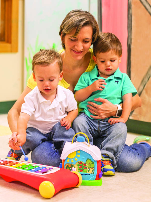 a person and two children