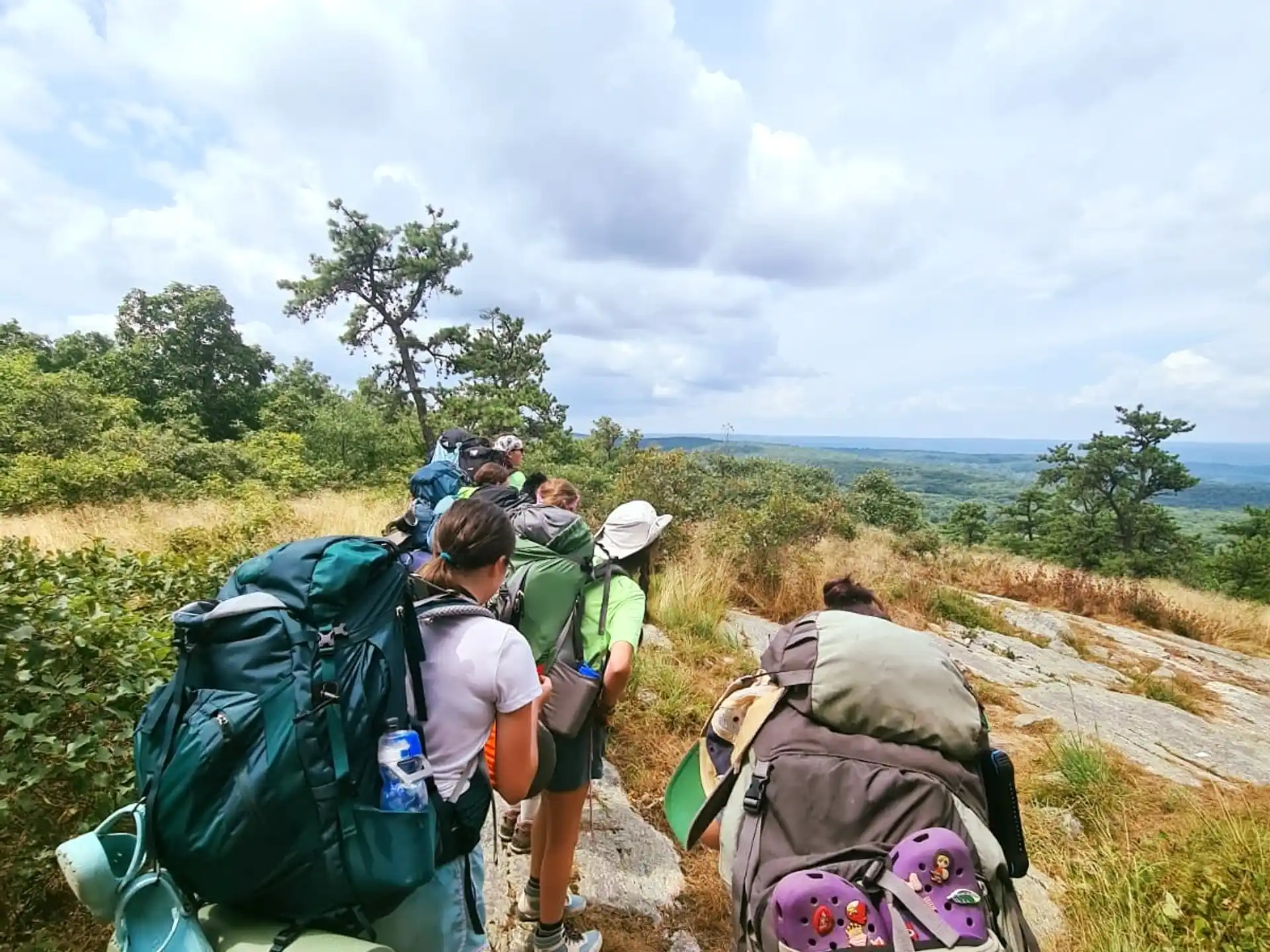 a group of people hiking