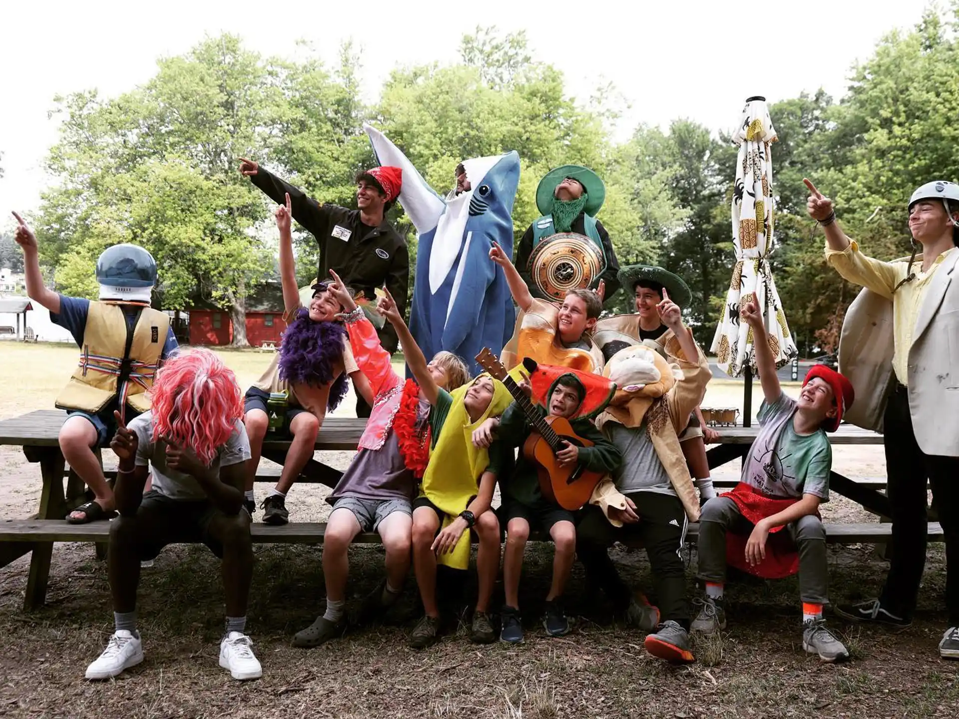 a group of people posing for a photo
