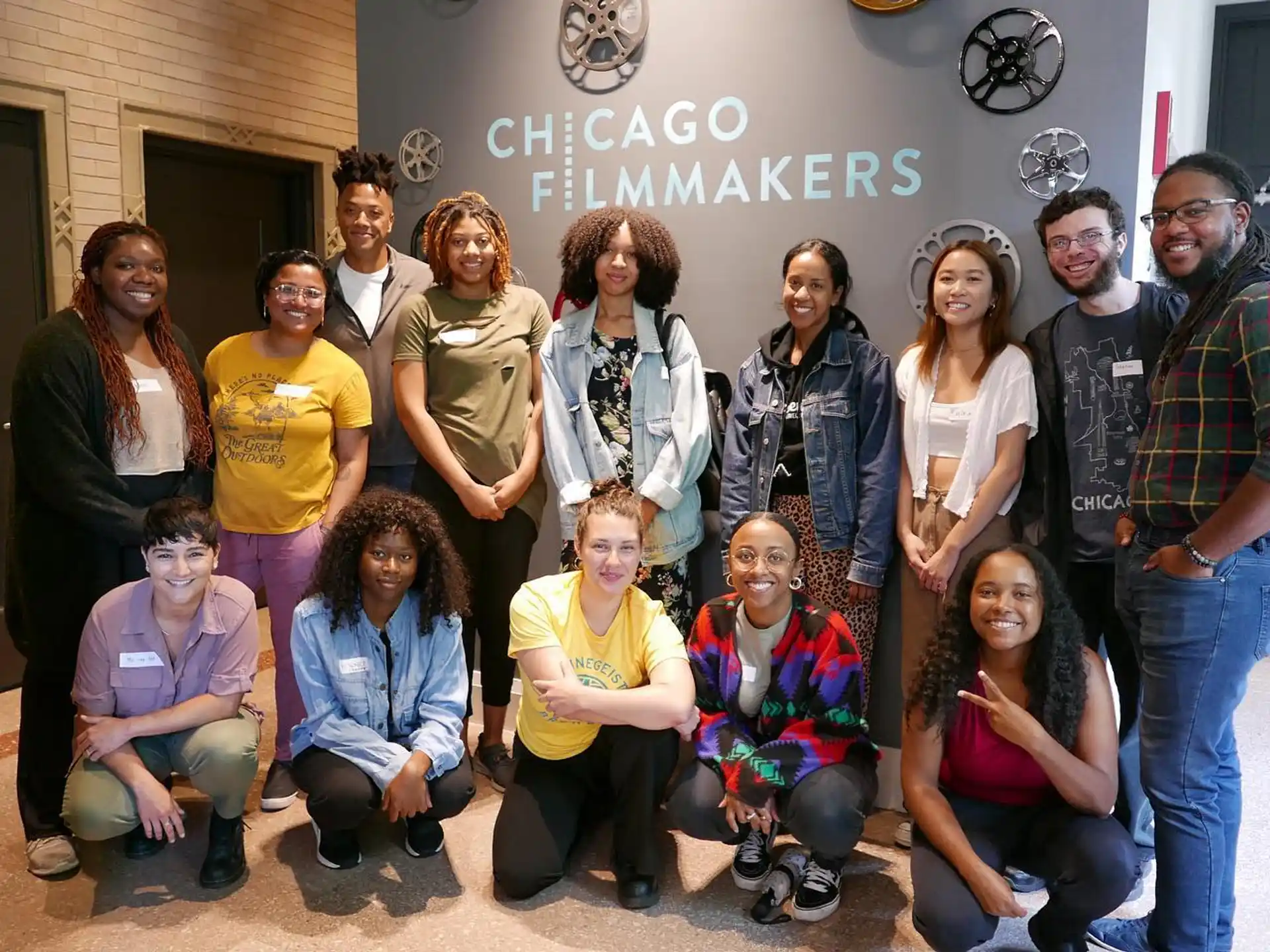 a group of people posing for a photo