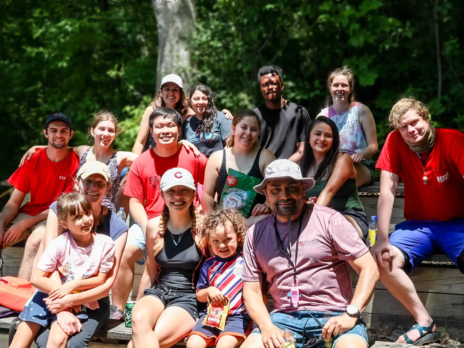 a group of people posing for a photo