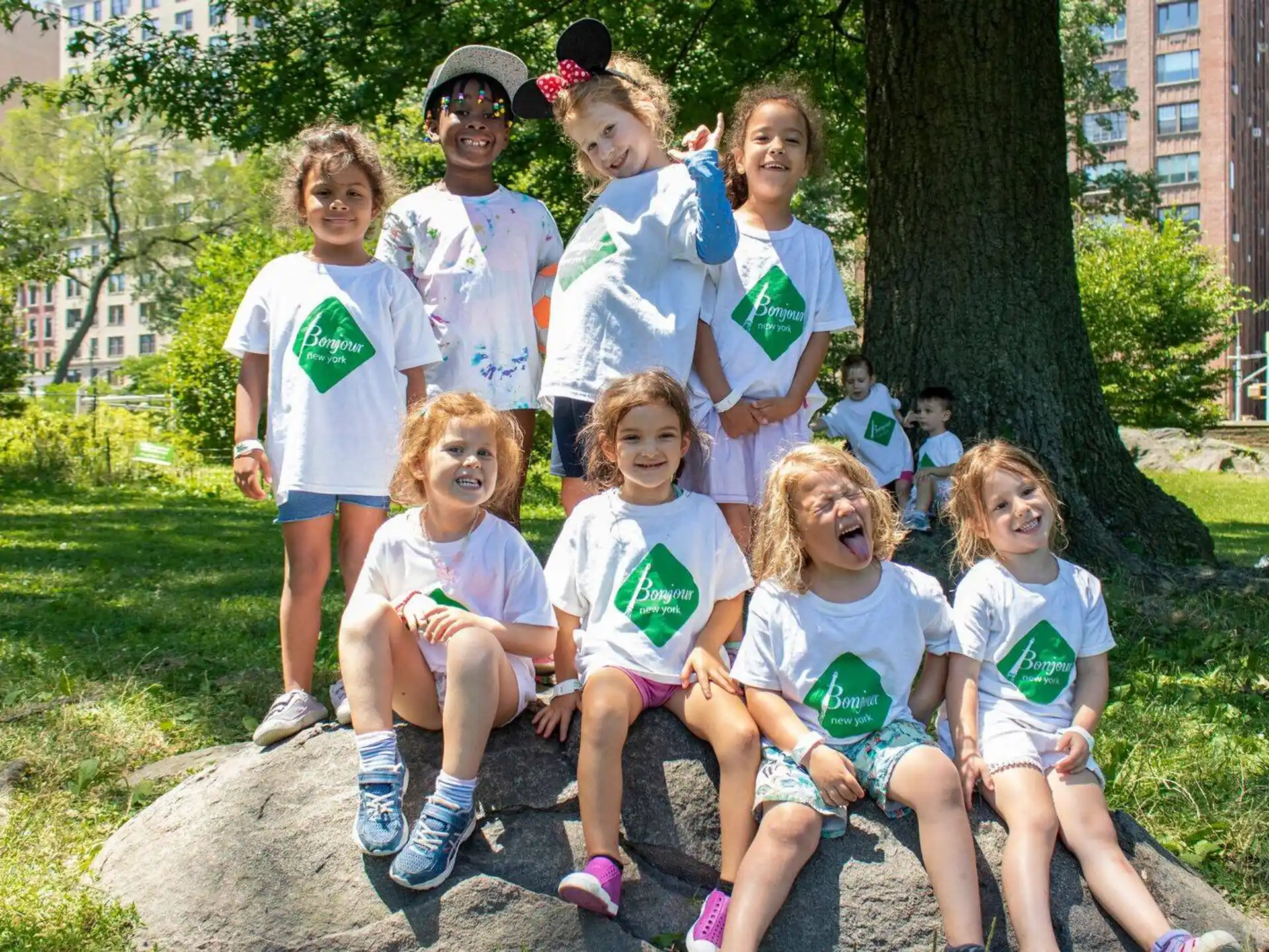 a group of children posing for a photo