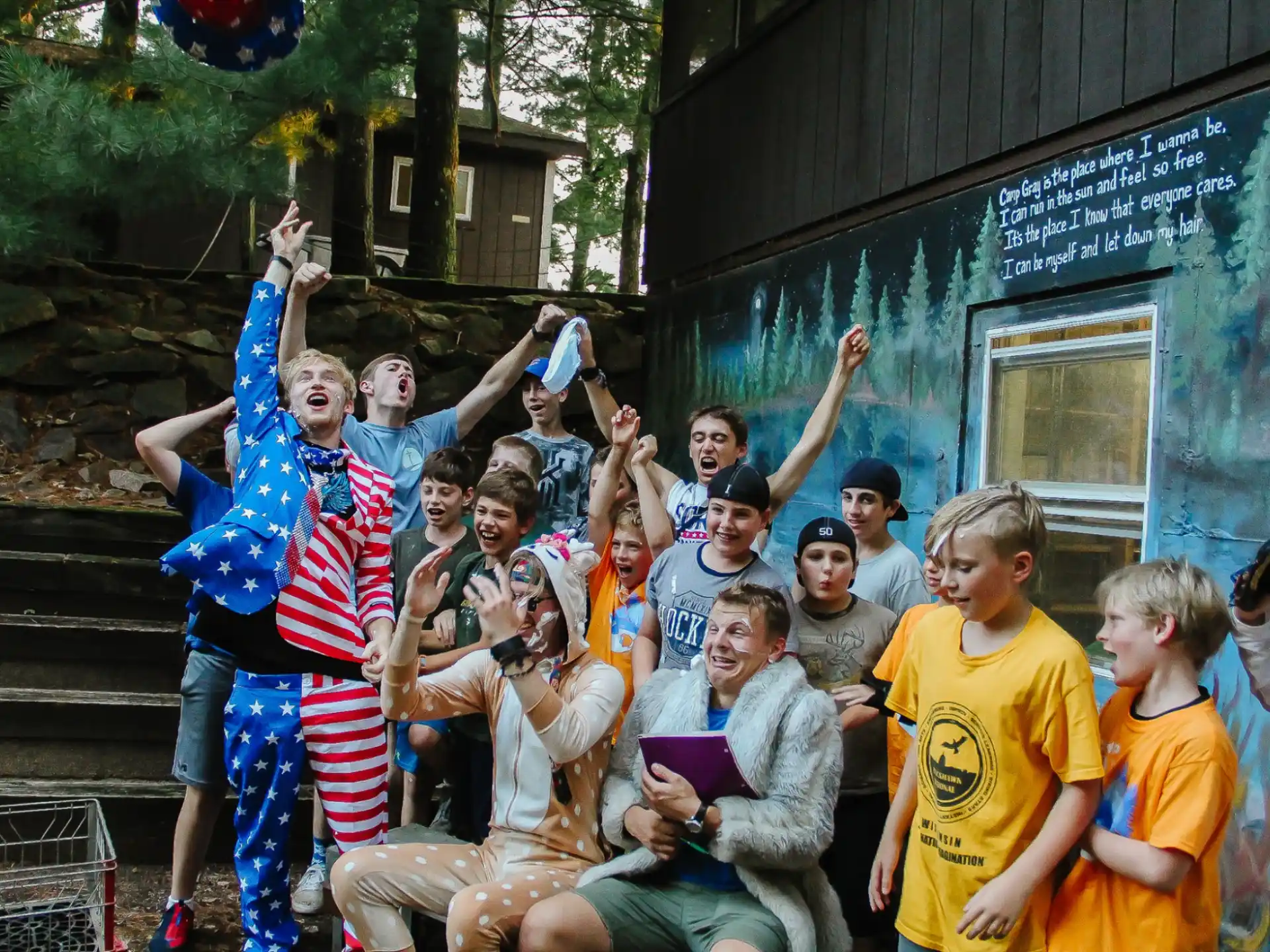 a group of people posing for a photo