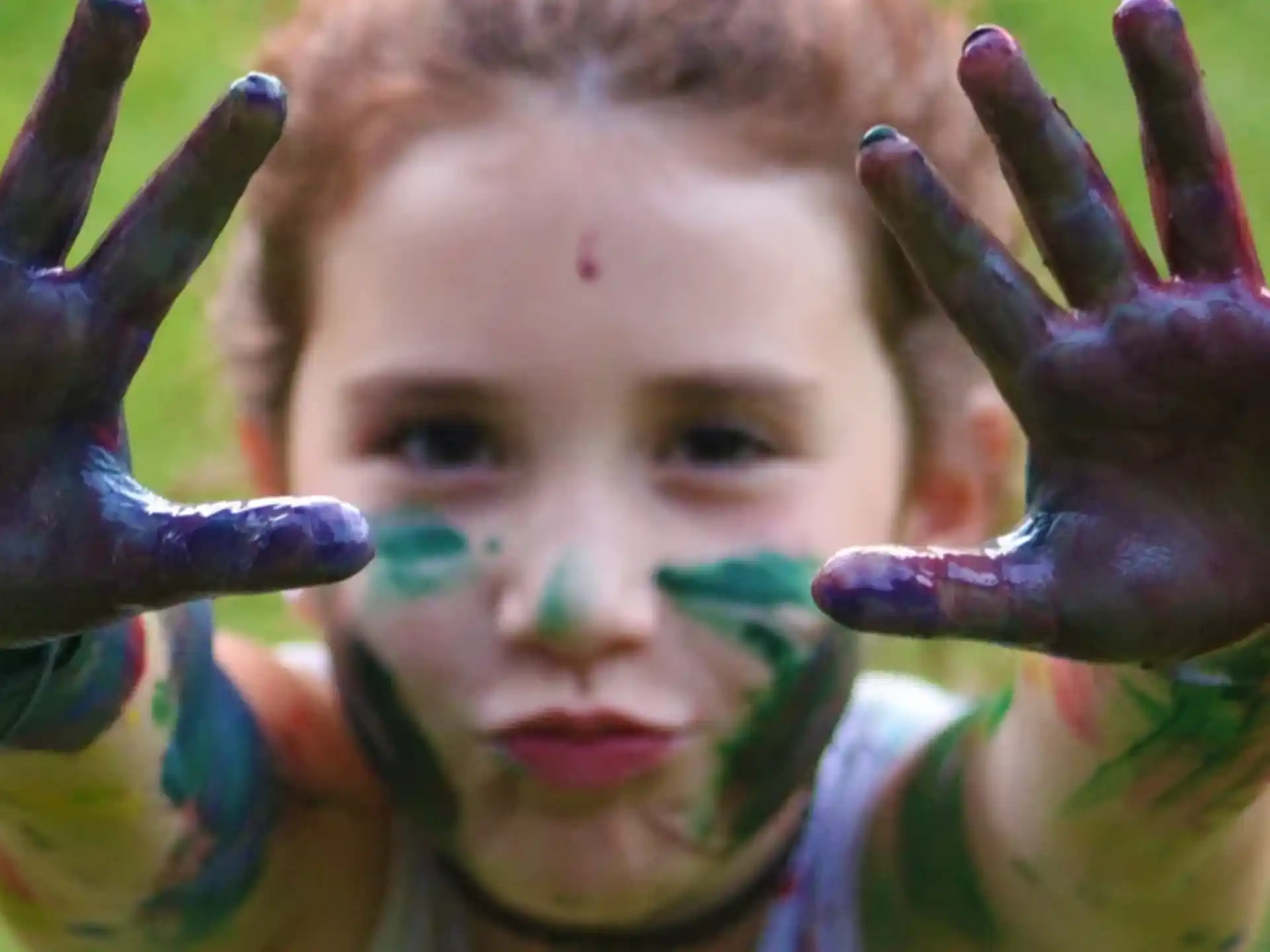 a child with a painted face