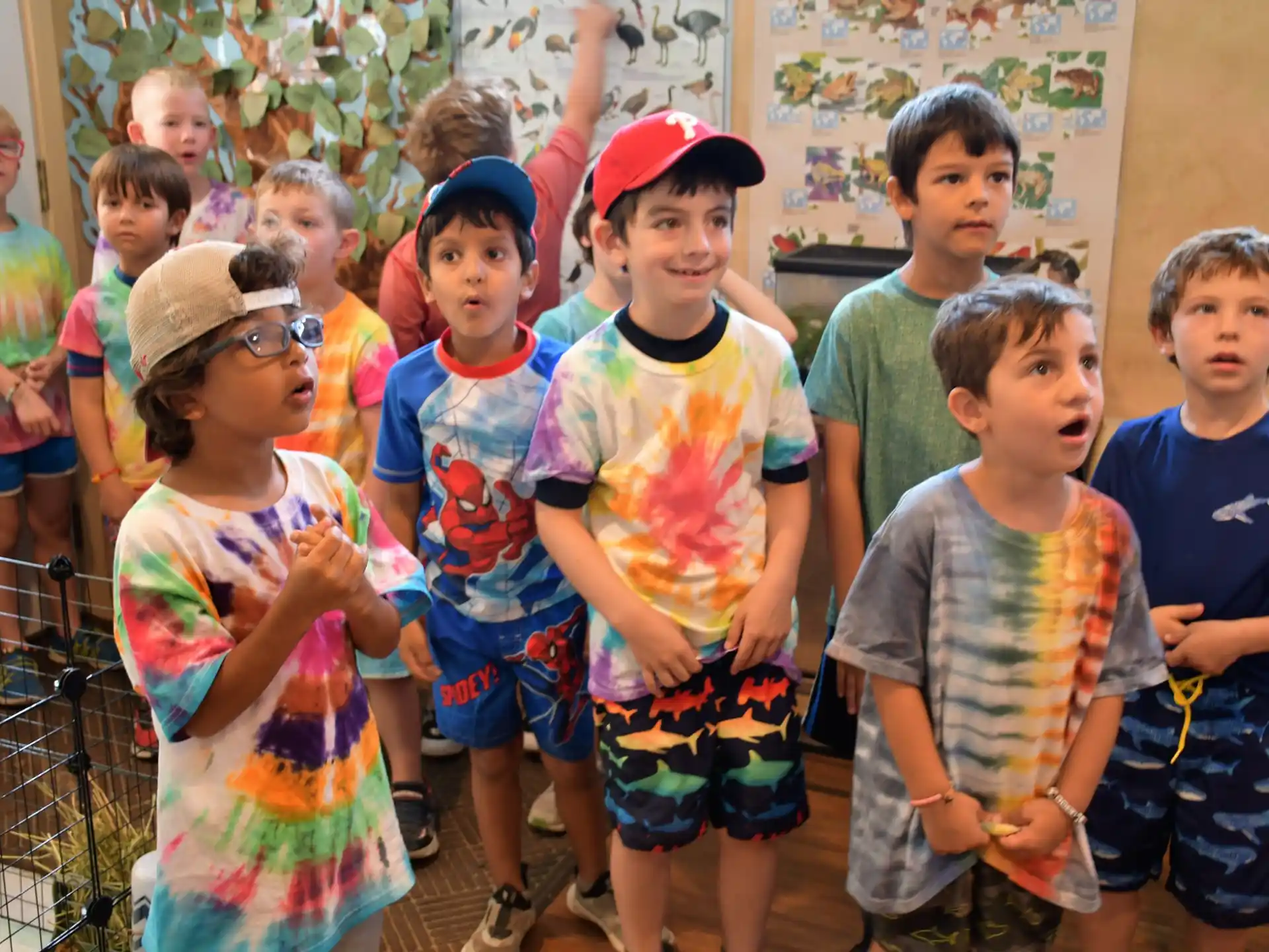 a group of children standing together