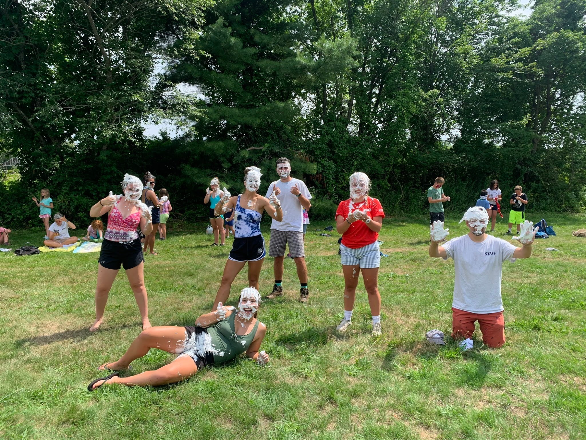 a group of people in a field