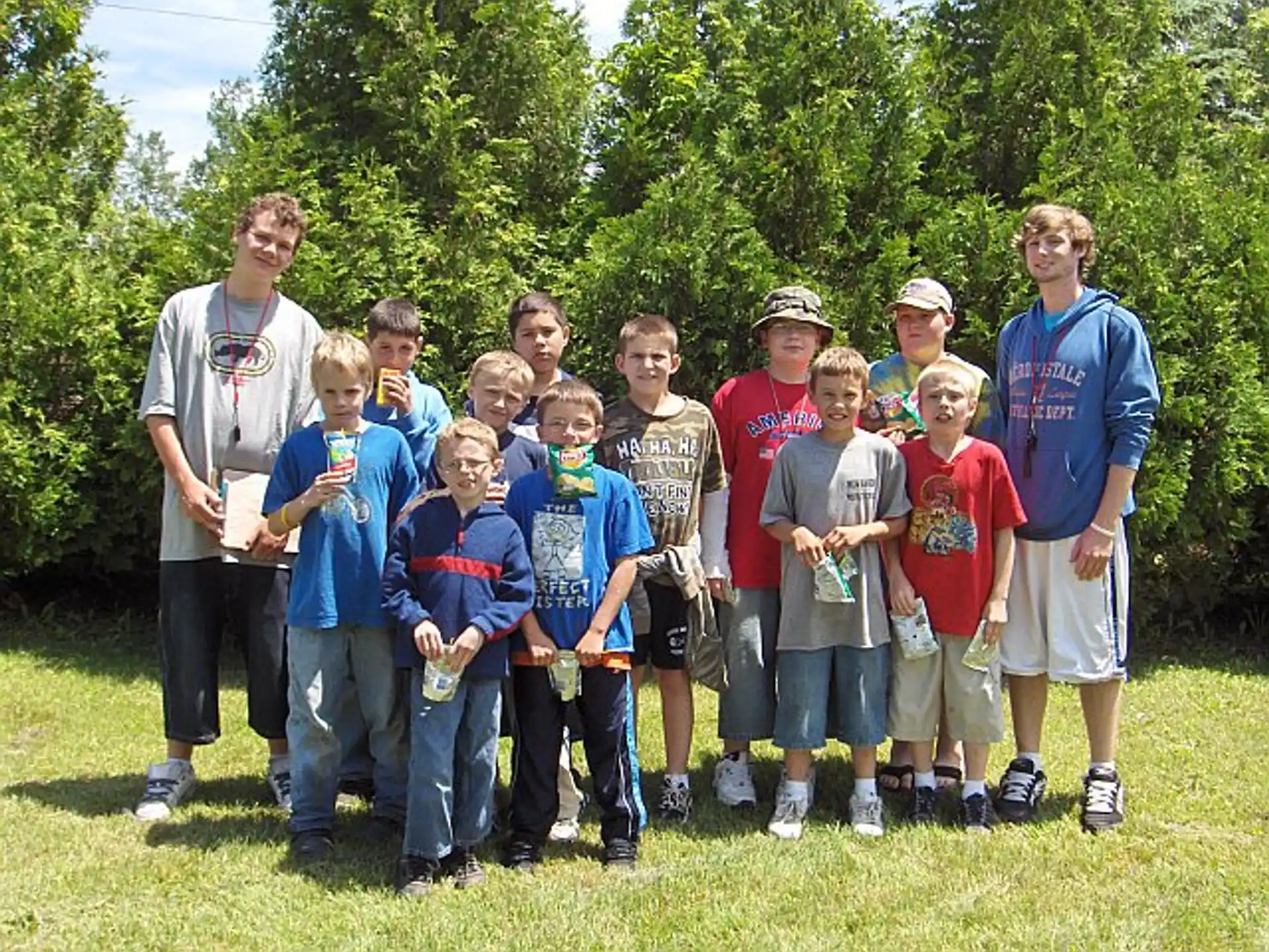 a group of people posing for a photo