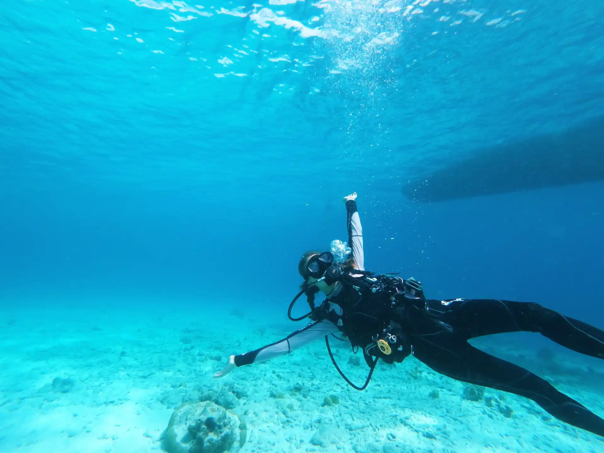 a scuba diver under water