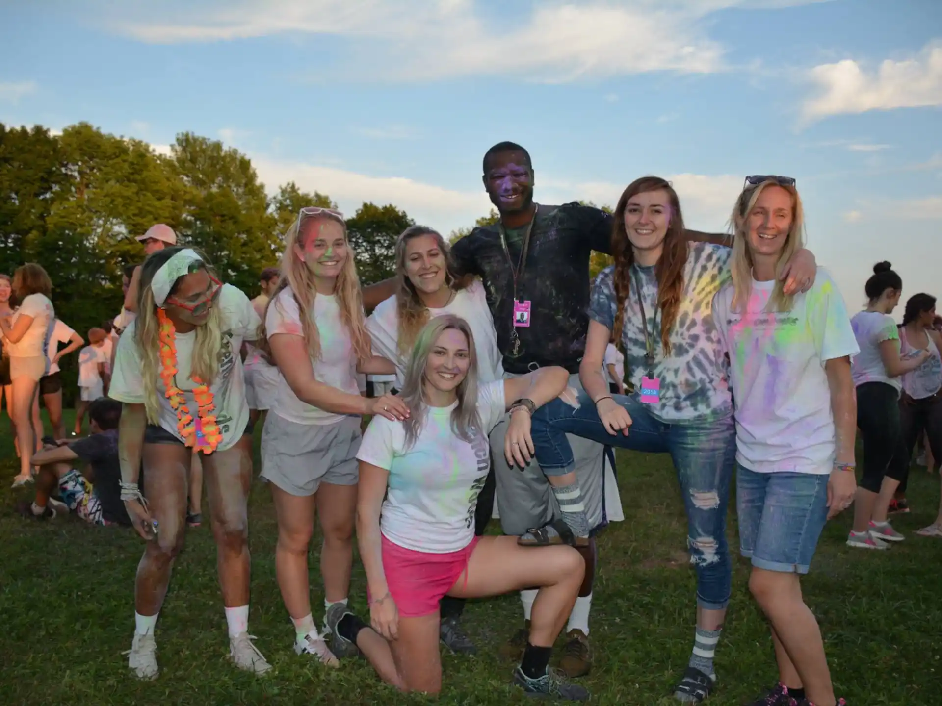 a group of people posing for a photo