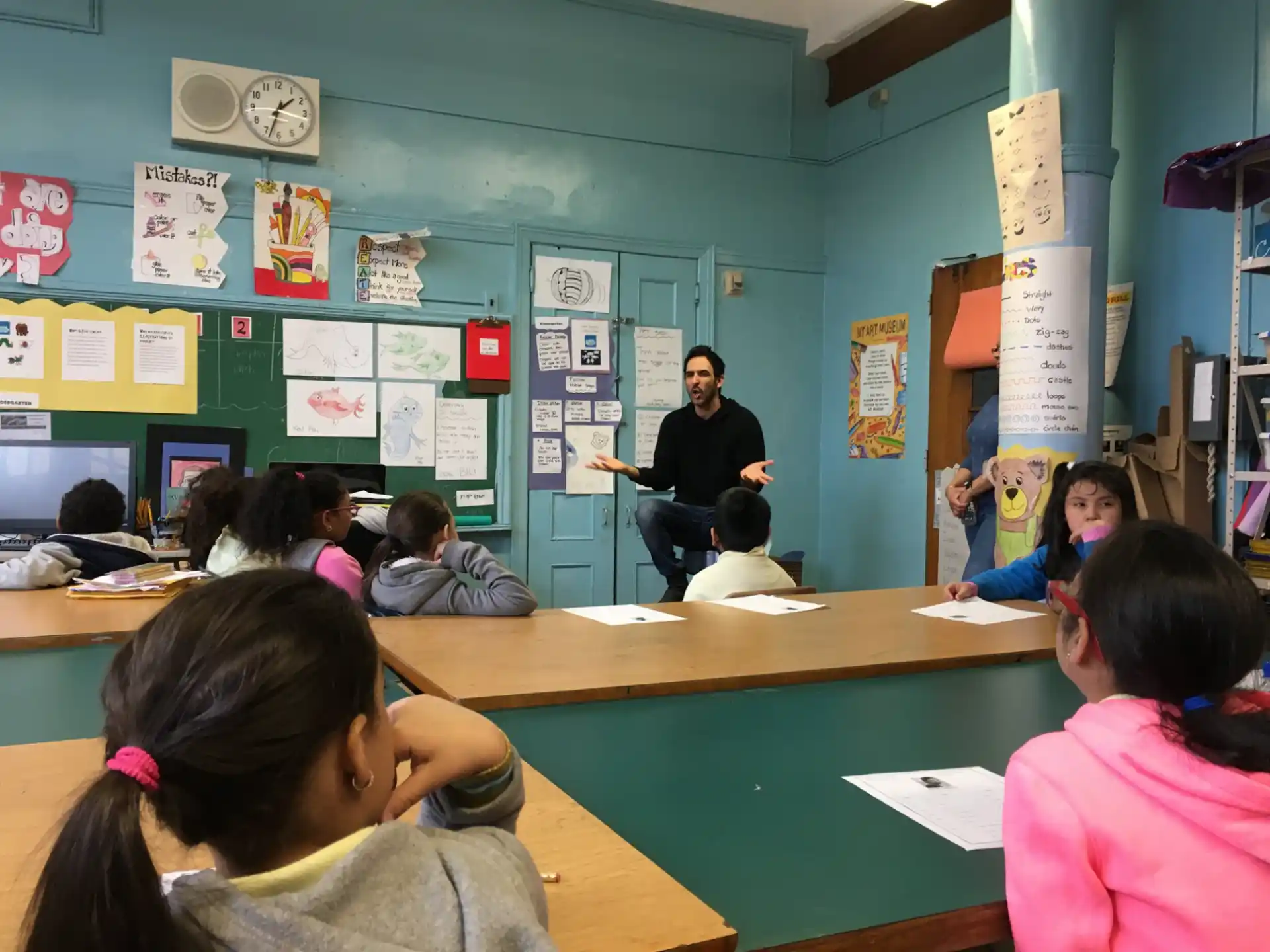 a teacher teaching a class