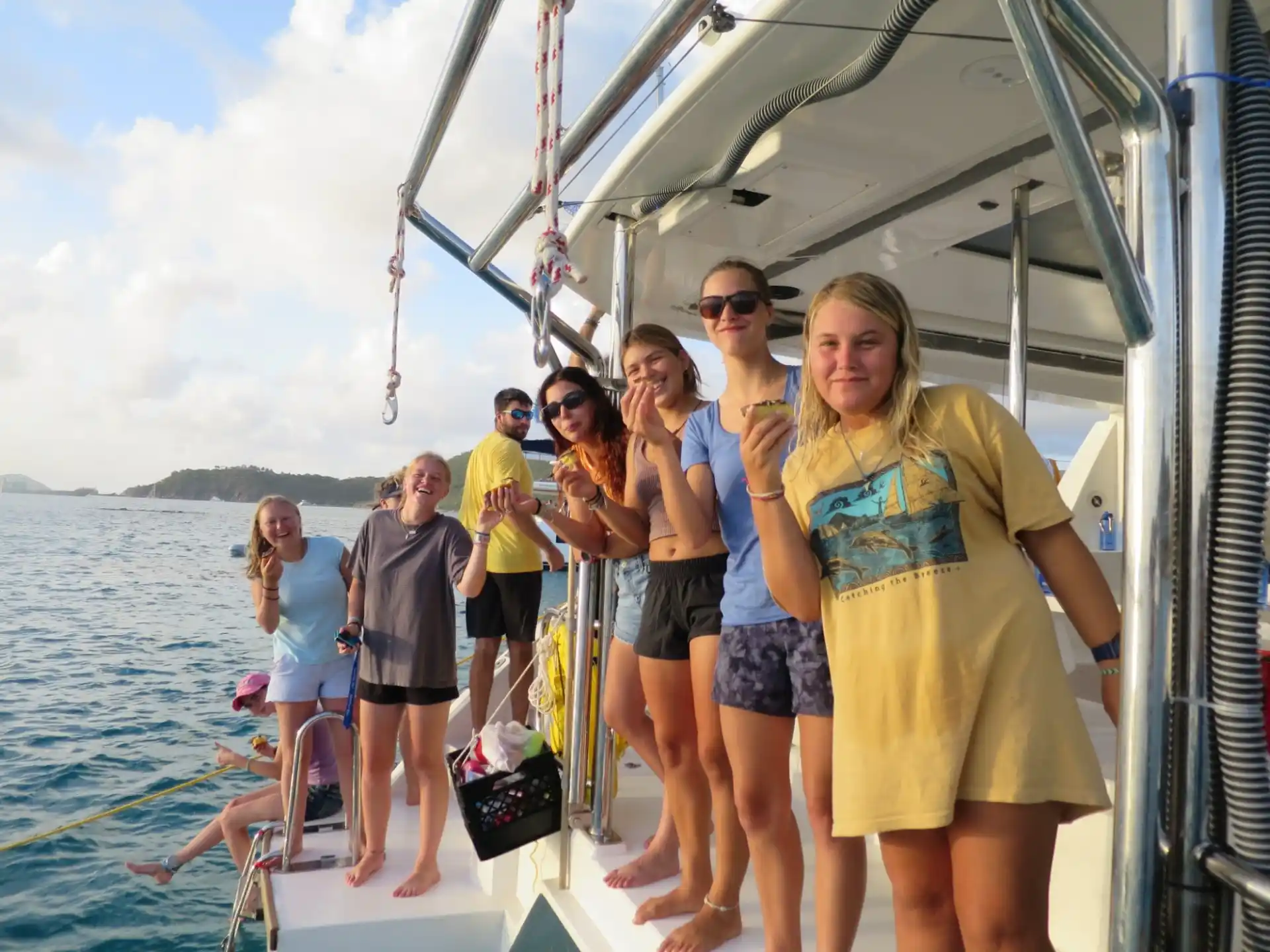 a group of people on a boat