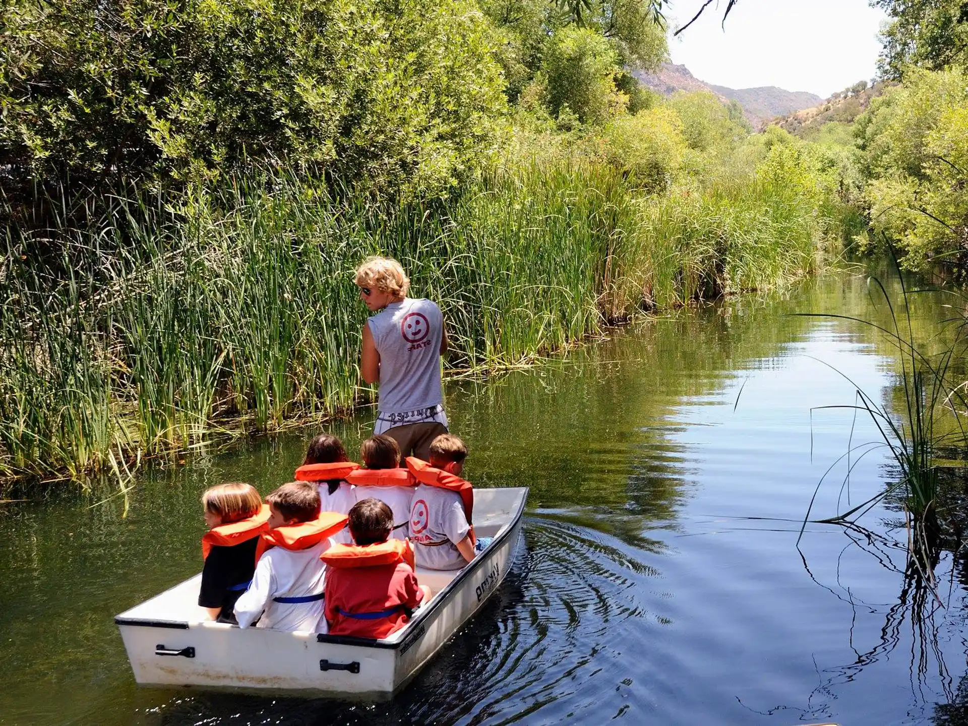 a group of people on a boat
