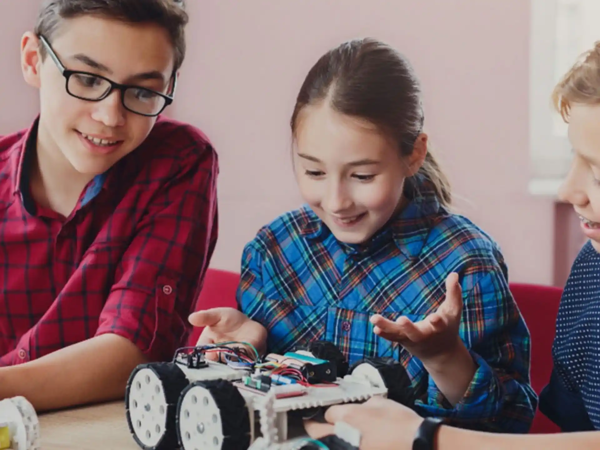 a group of children playing with a toy