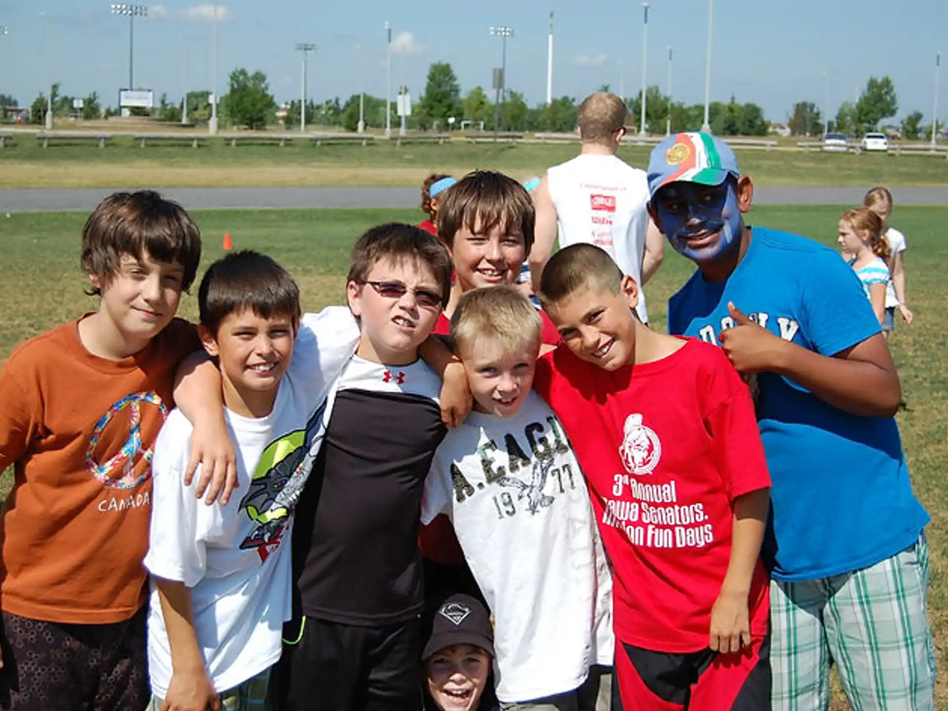 a group of people posing for a photo