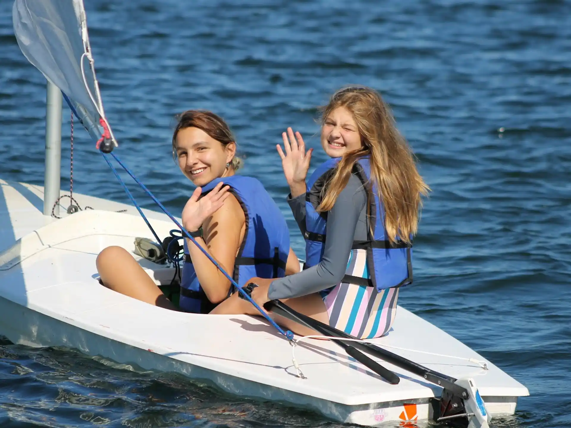 two women on a boat