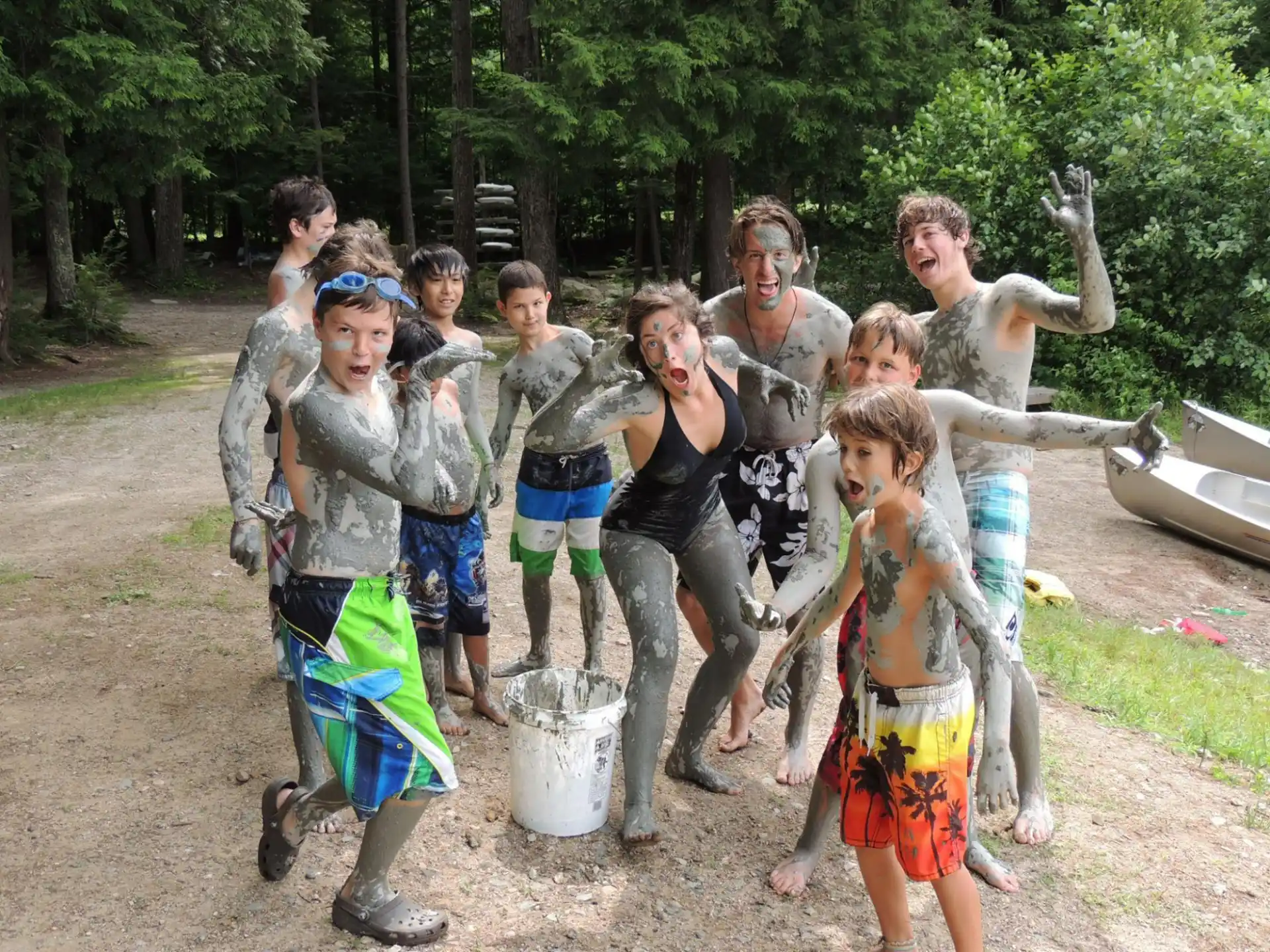 a group of people standing together