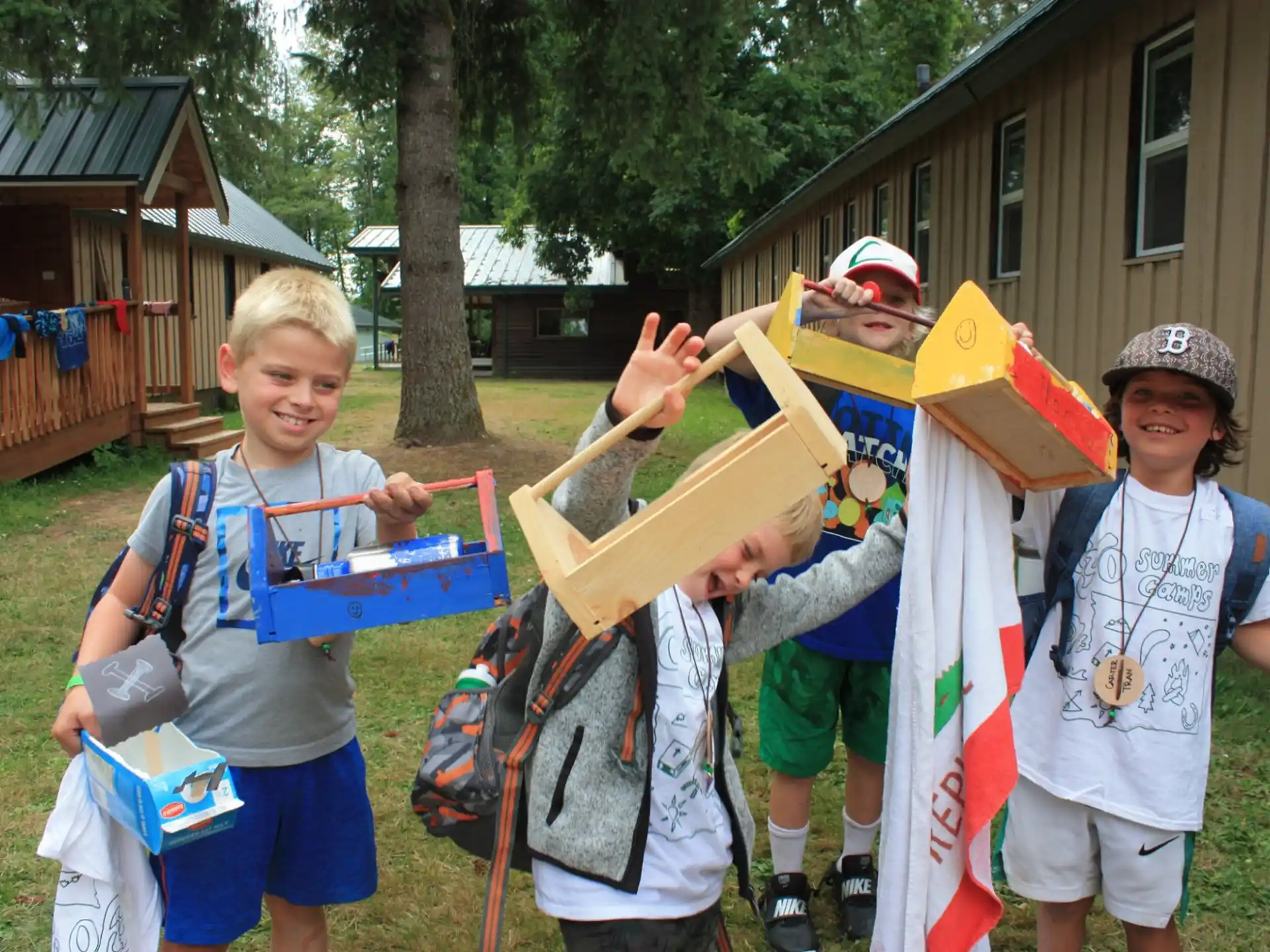 a group of kids wearing clothing