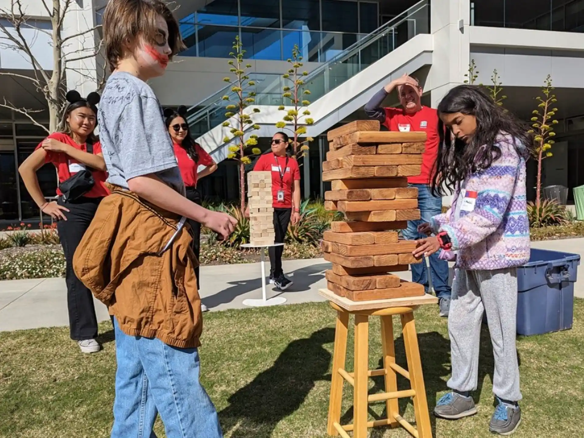 a group of people playing a game