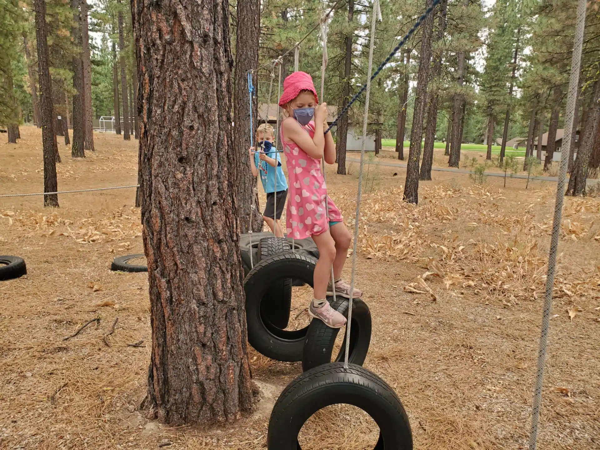 a girl on a swing