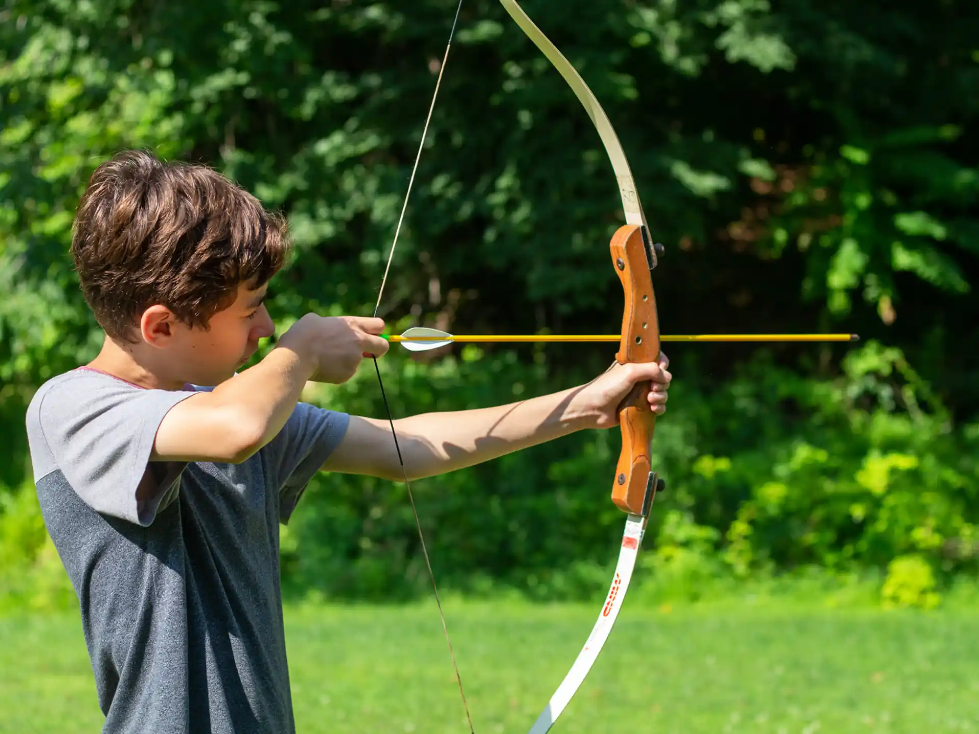 a boy flying a kite