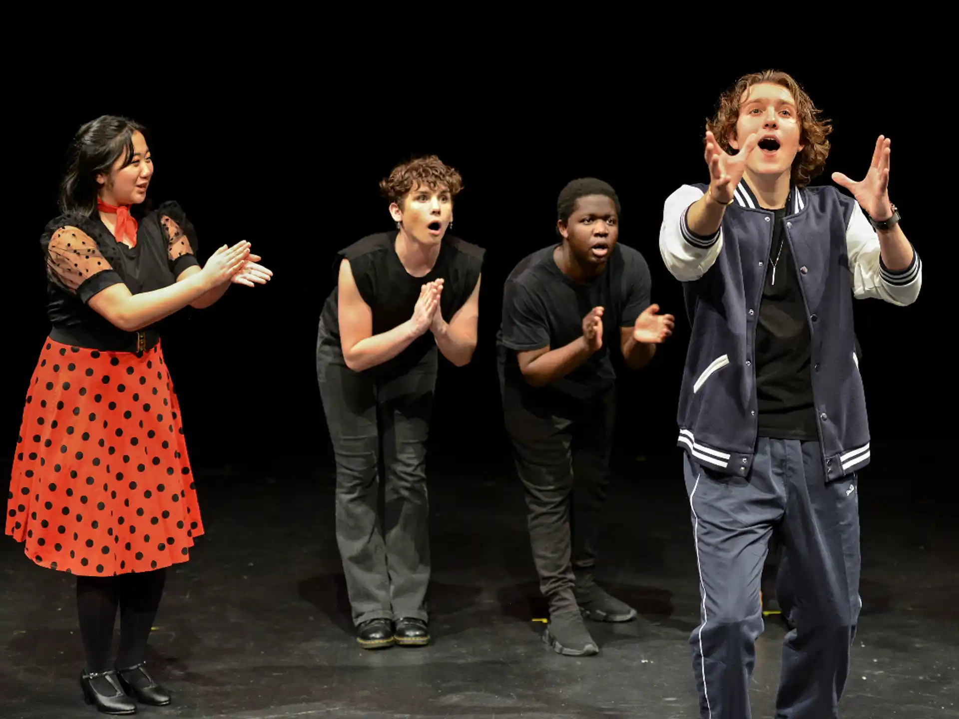 a group of people dancing