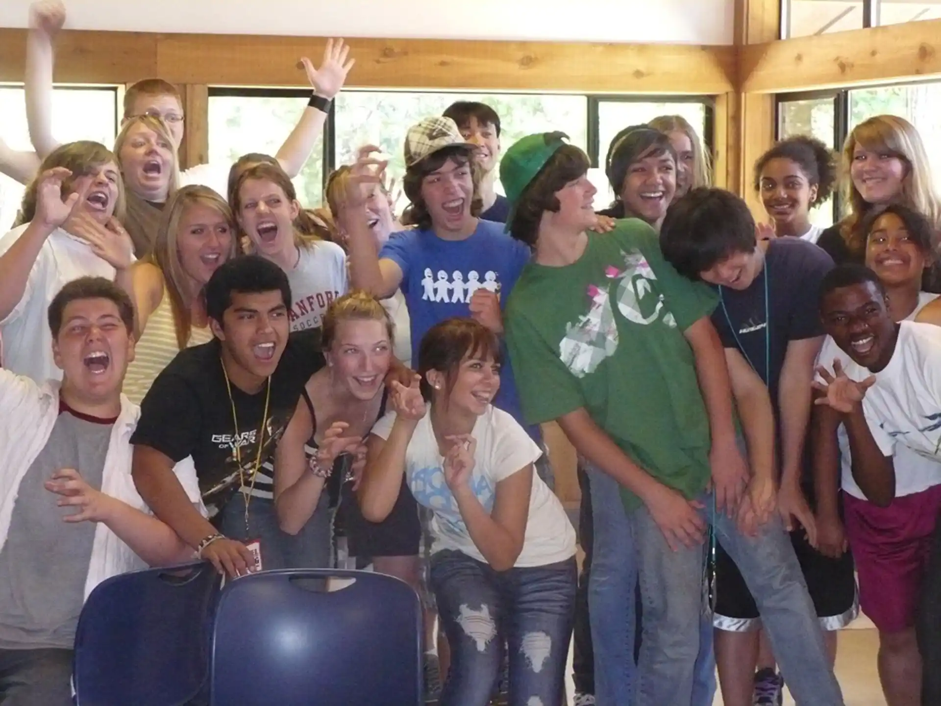 a group of people posing for a photo