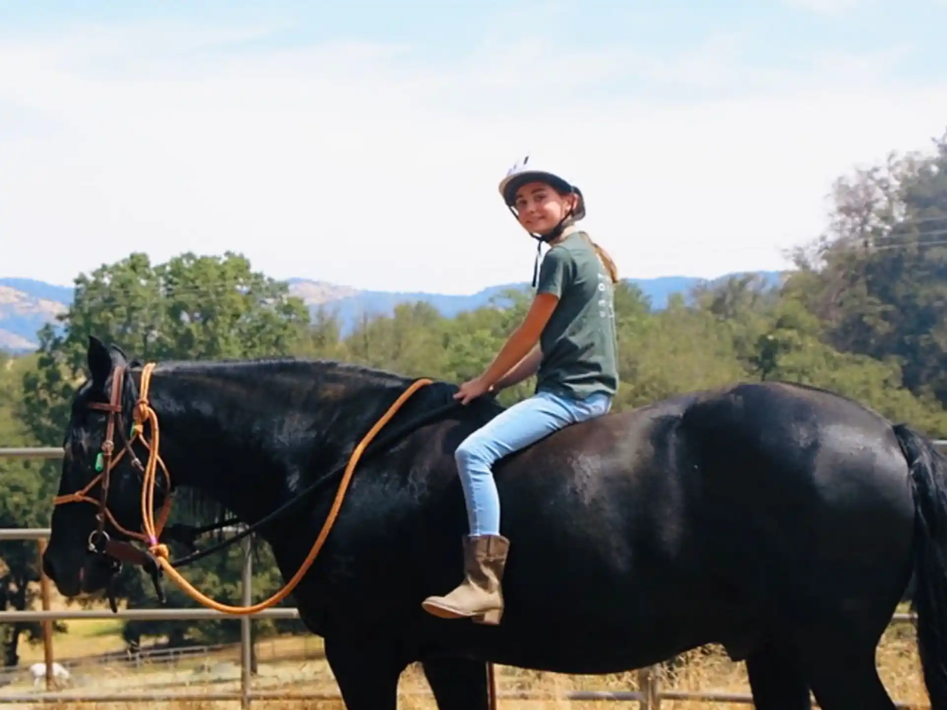 a man riding a horse