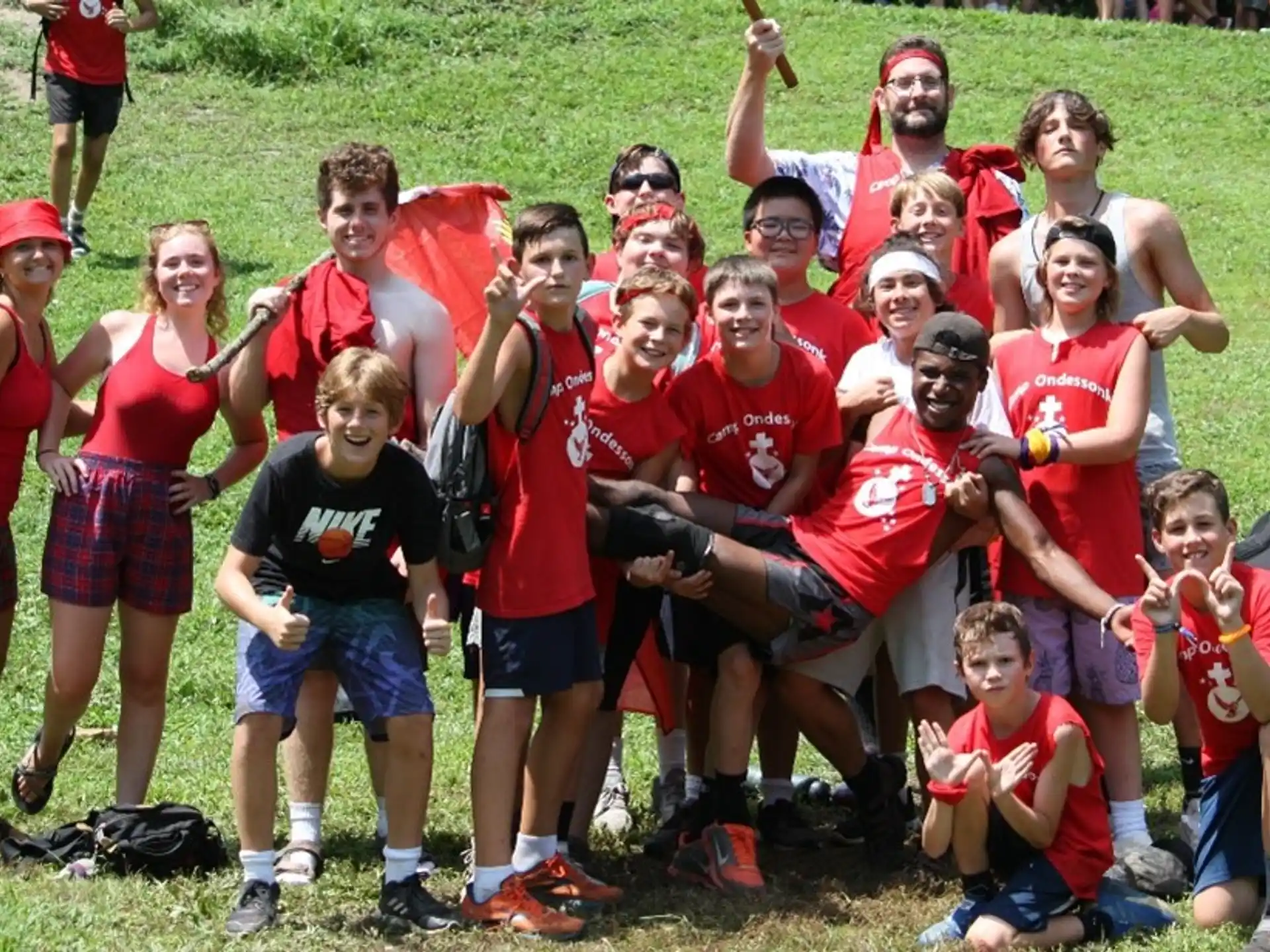 a group of people posing for a photo