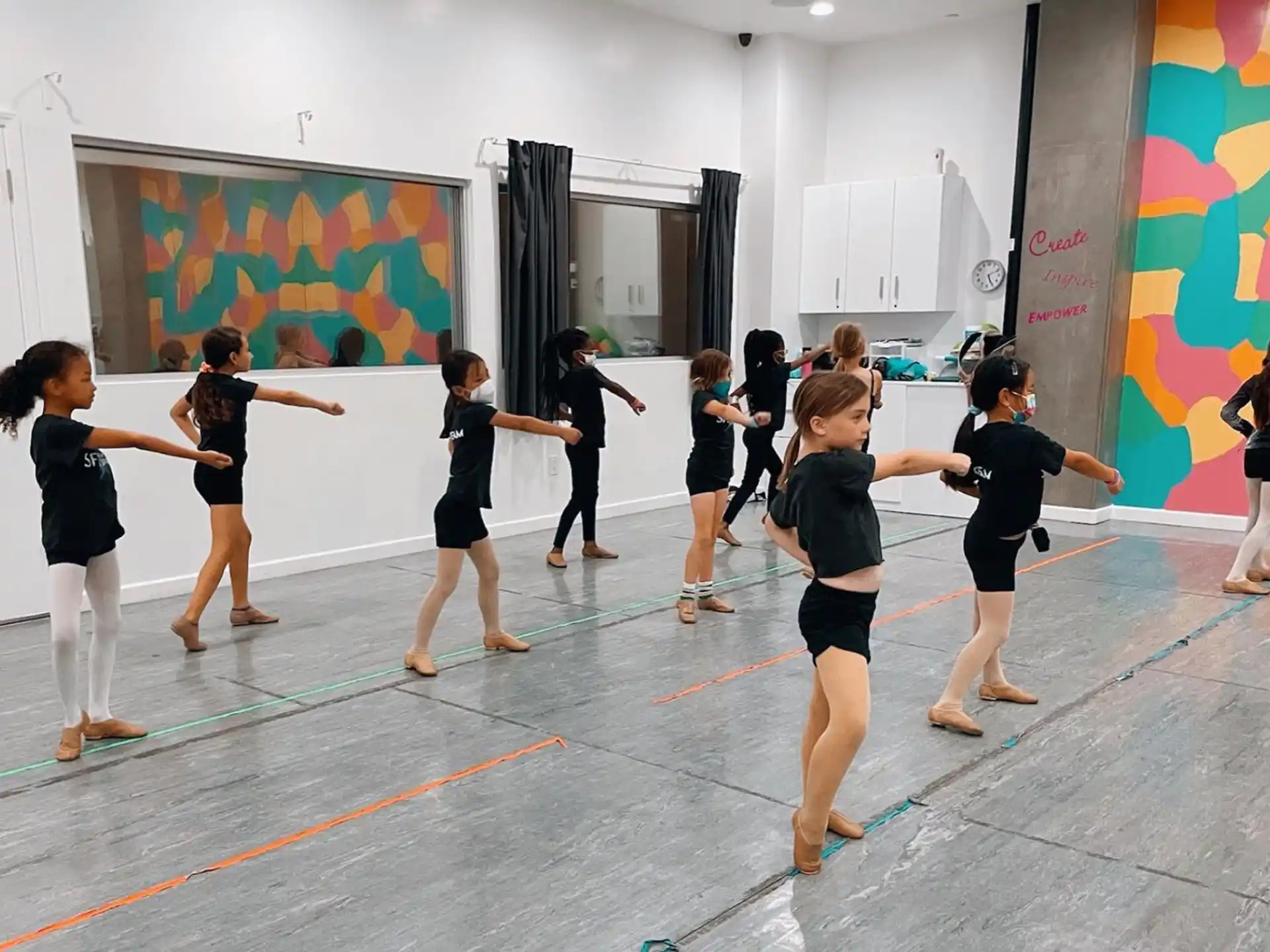 a group of people dancing