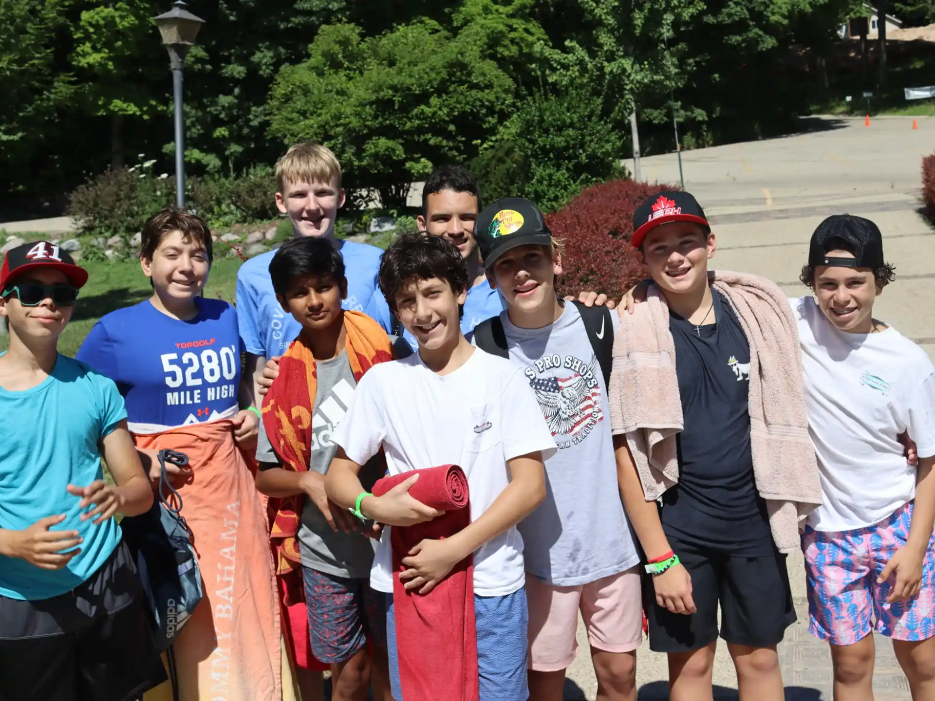 a group of people posing for a photo