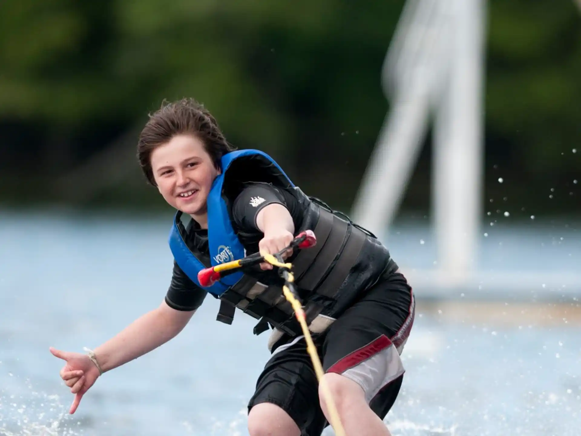 a man water skiing