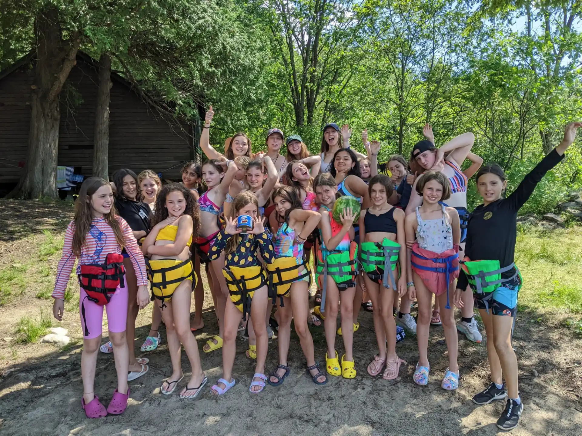 a group of girls posing for a photo
