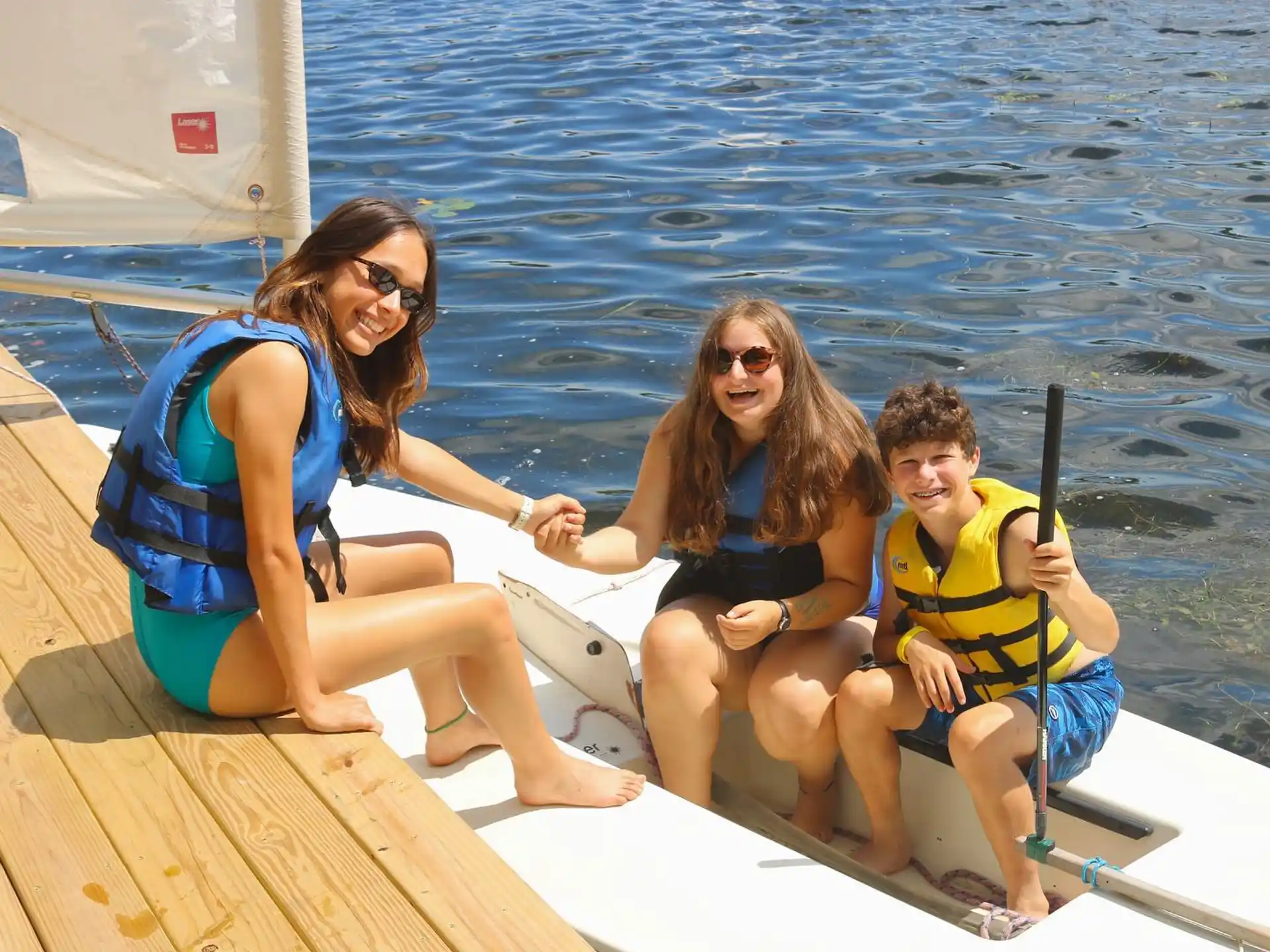 a group of people on a boat