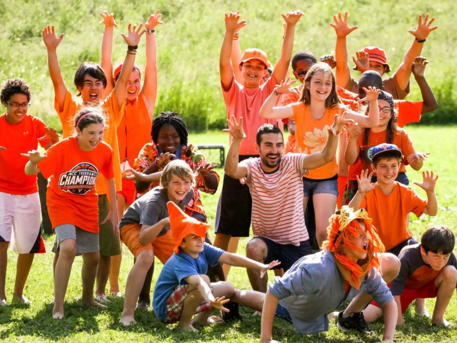 a group of people posing for a photo