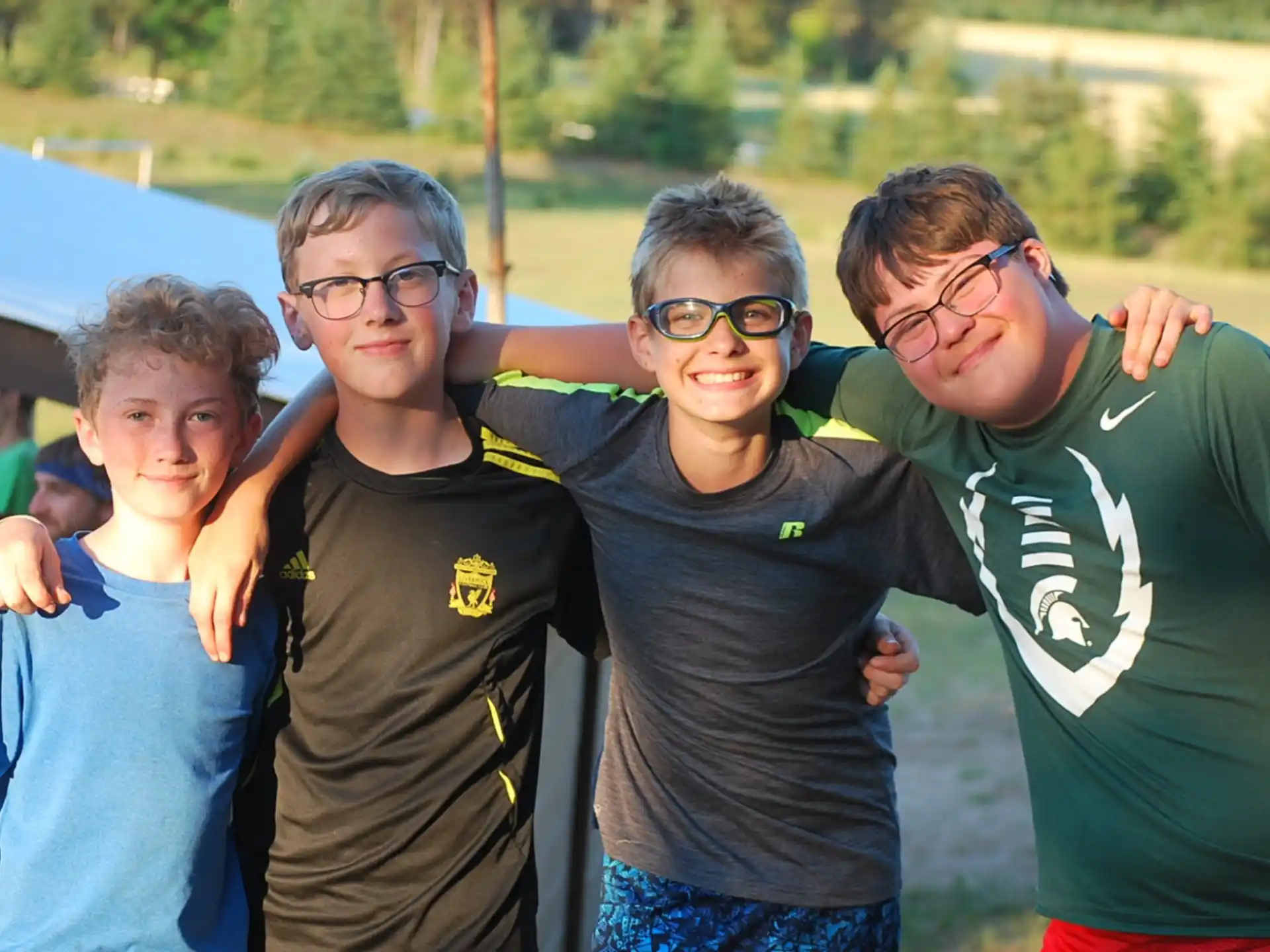 a group of boys posing for a picture