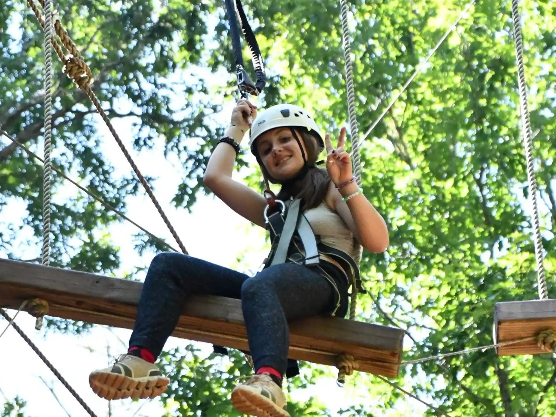 a person on a swing