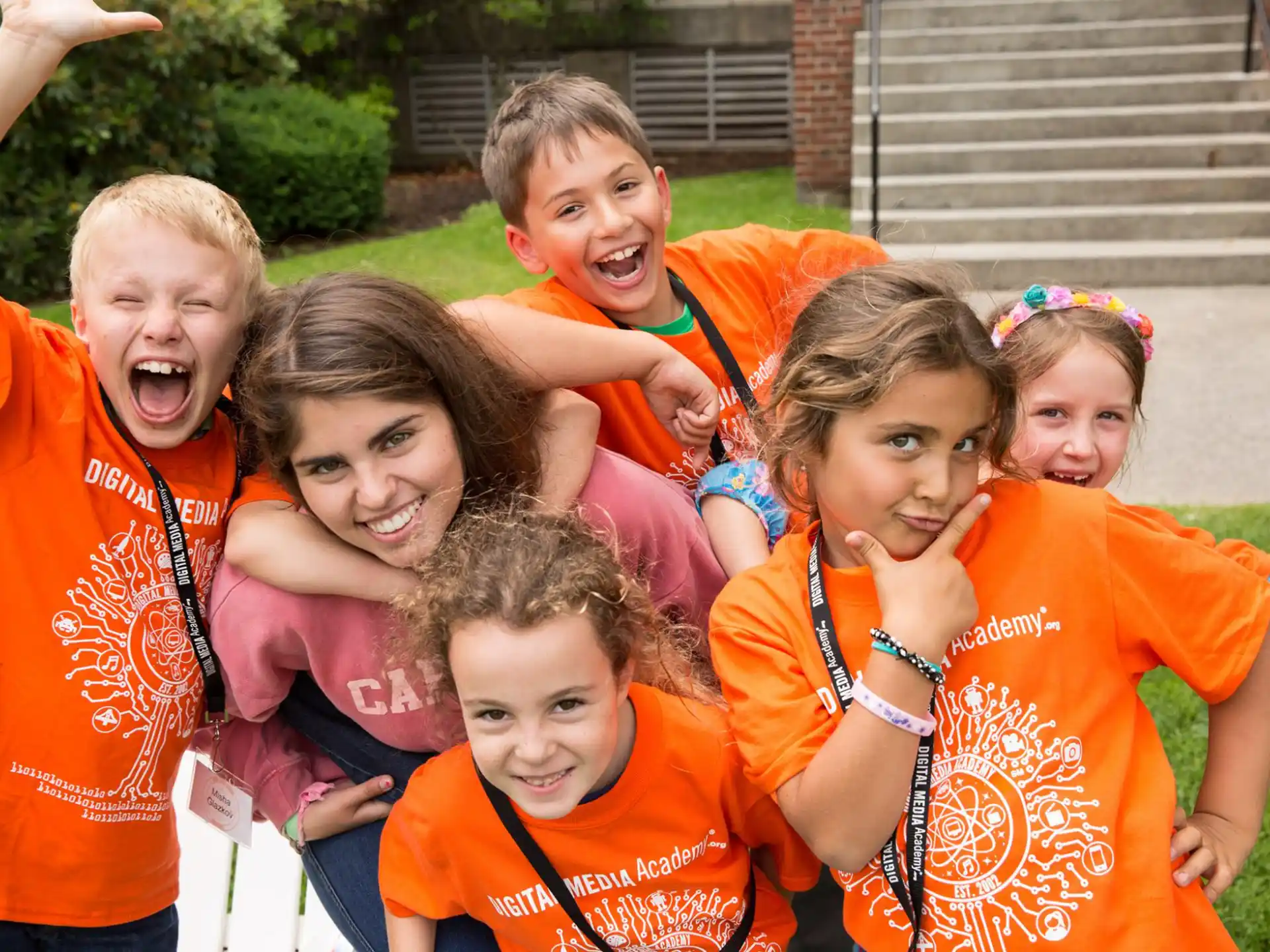 a group of children posing for a photo