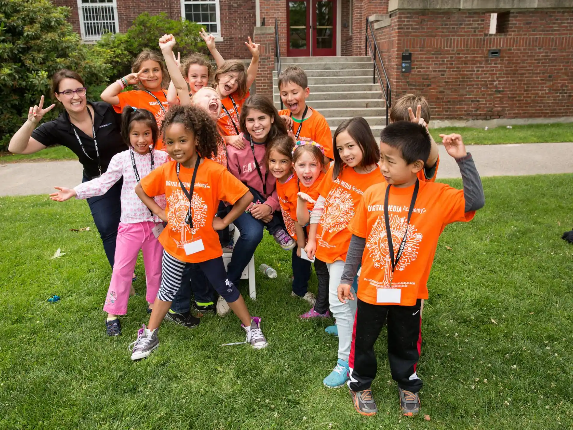 a group of children posing for a photo