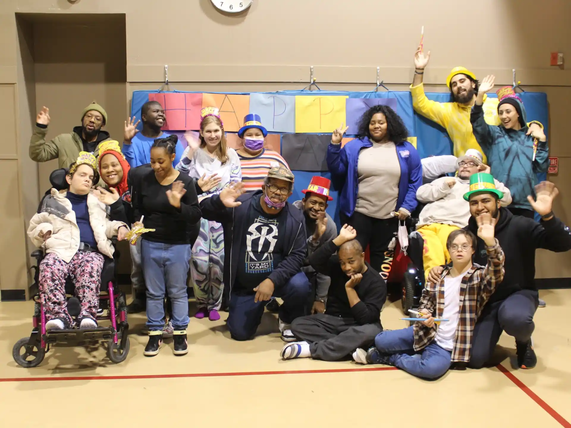 a group of people posing for a photo