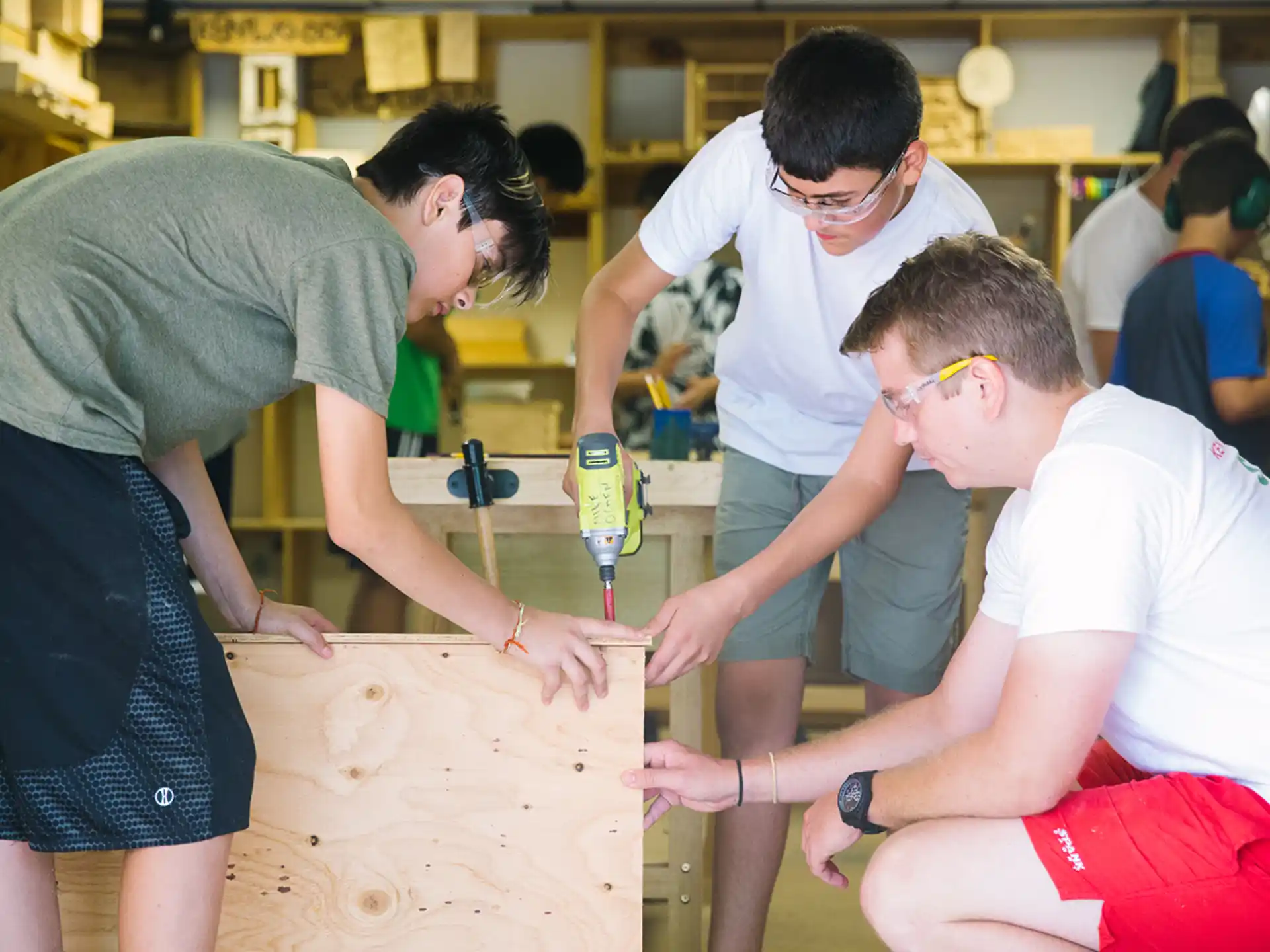 a group of people working on a project
