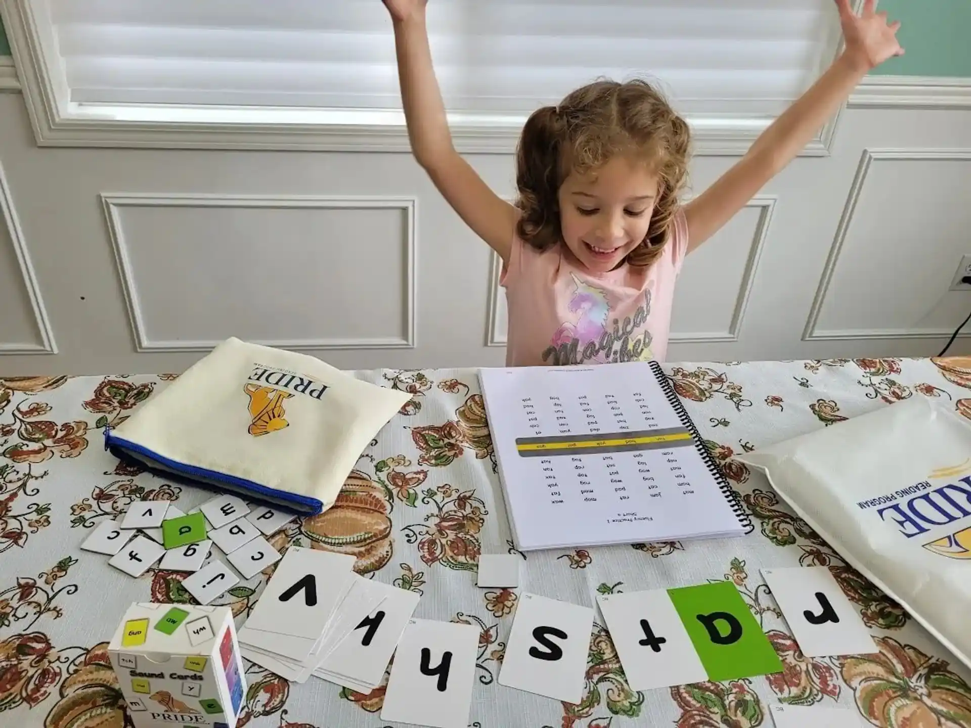 a girl playing with cards