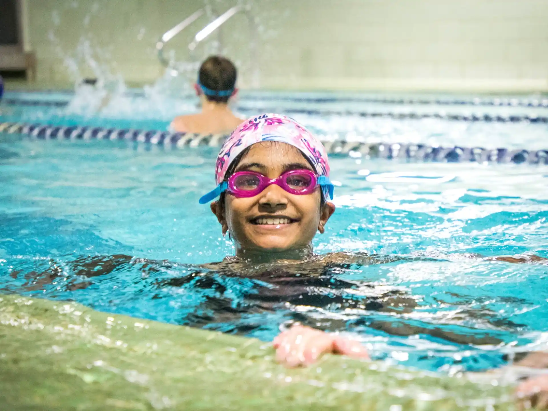a girl in a pool