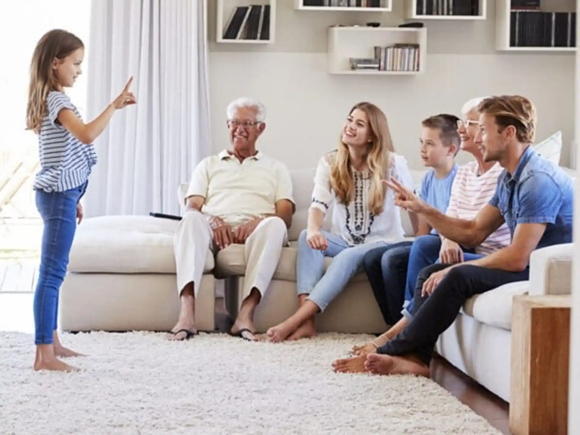 a group of people sitting on a couch