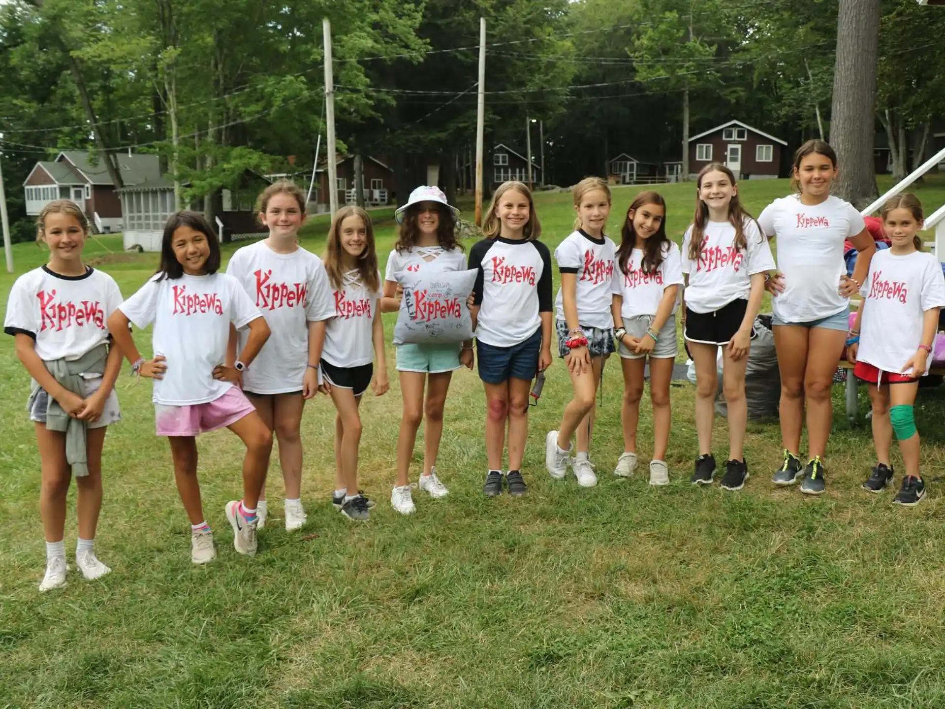 a group of people wearing matching t-shirts