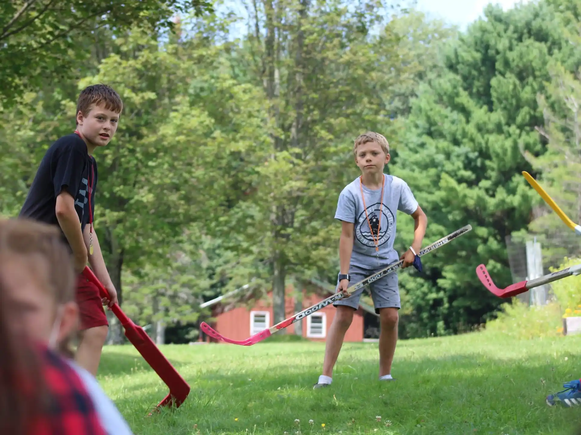 a group of people holding bows and arrows