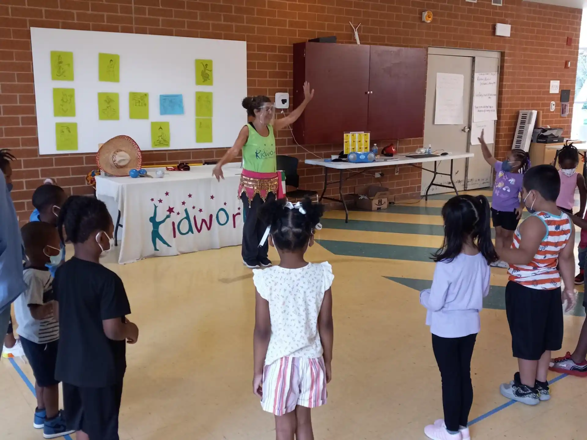 a group of children in a classroom