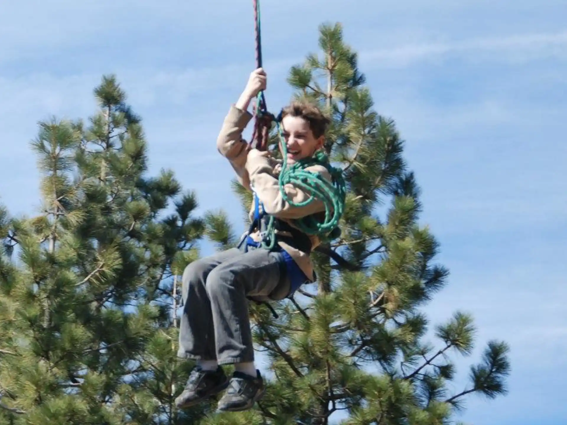 a boy from a rope