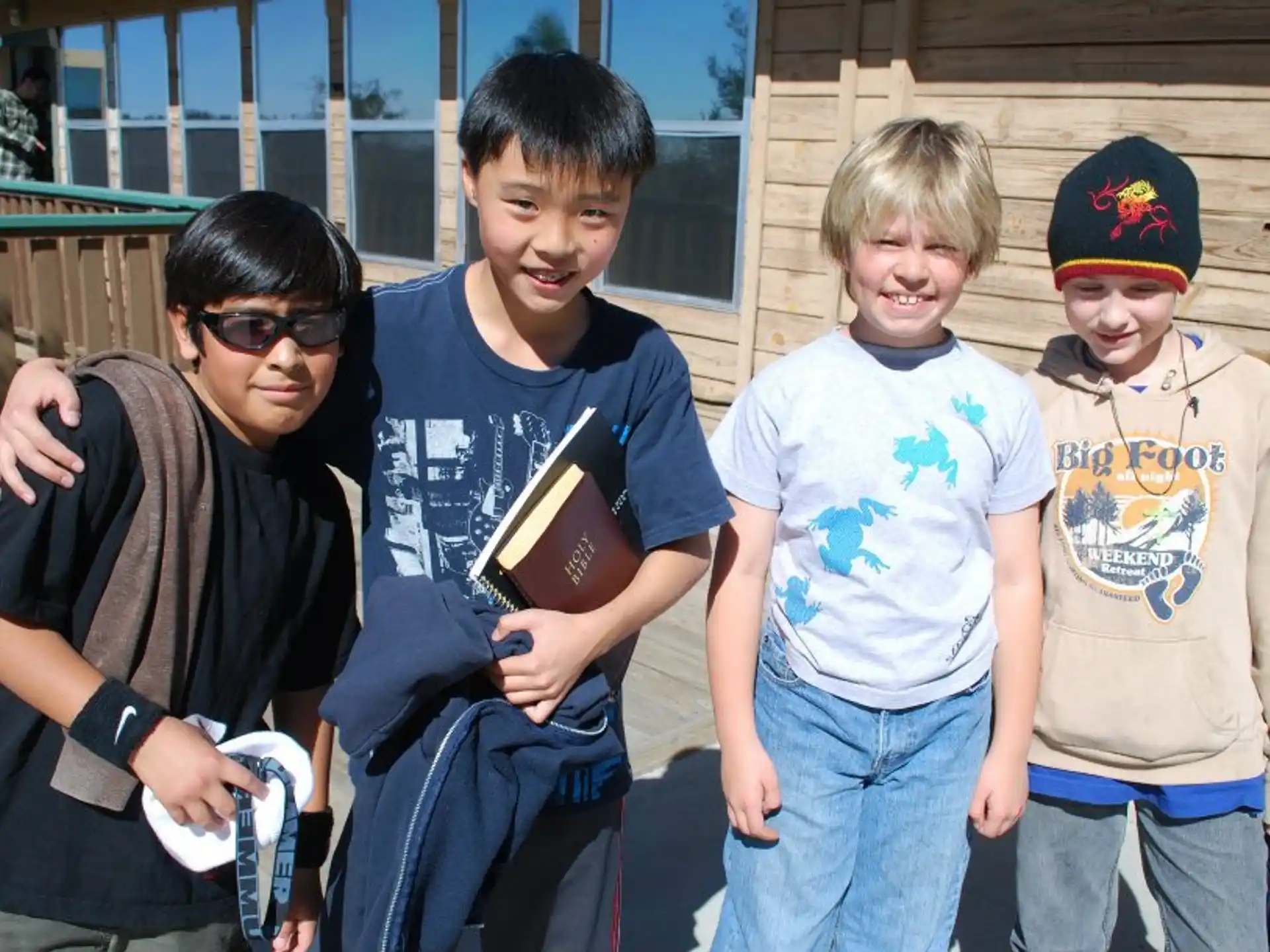 a group of boys posing for a picture